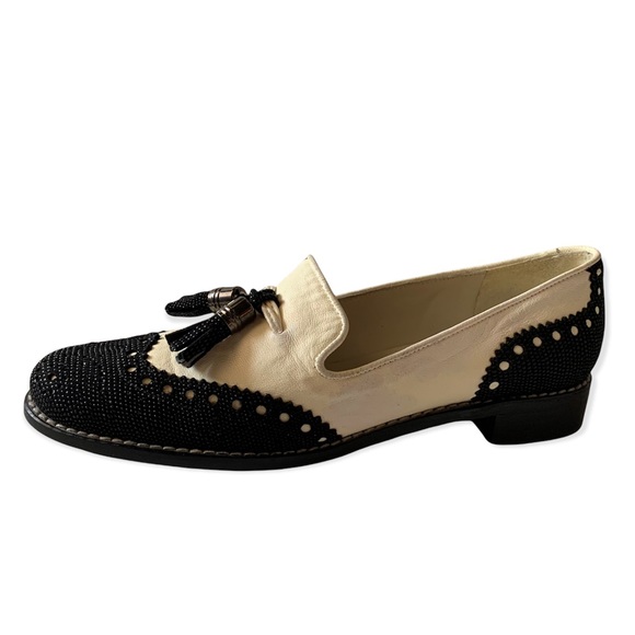 STUART WEITZMAN Wingtip Tassel Loafers Sz 5.5M - Picture 2 of 10